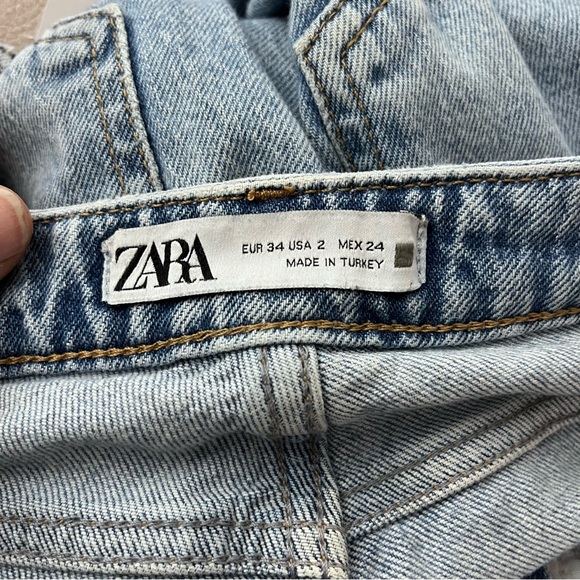 Zara Light Blue Straight Leg Jeans - Picture 6 of 6